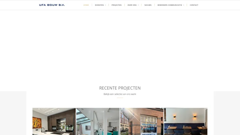 Website van UFA Bouw