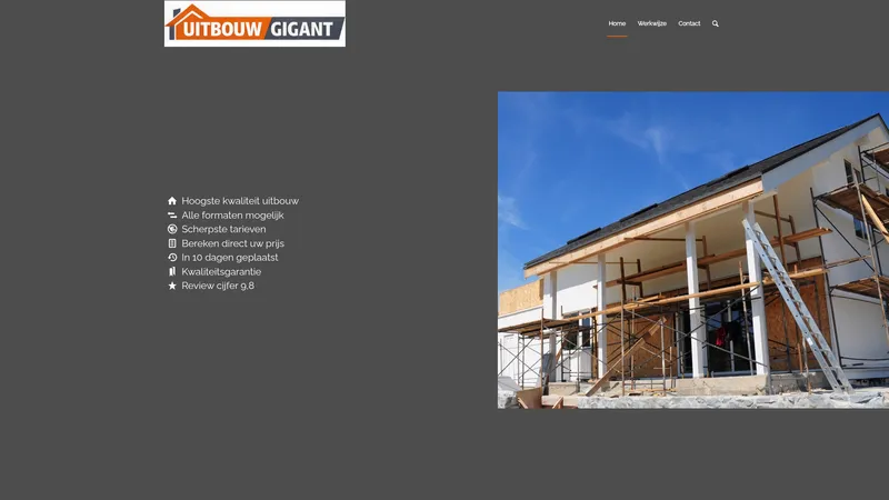 Website van Uitbouw Gigant