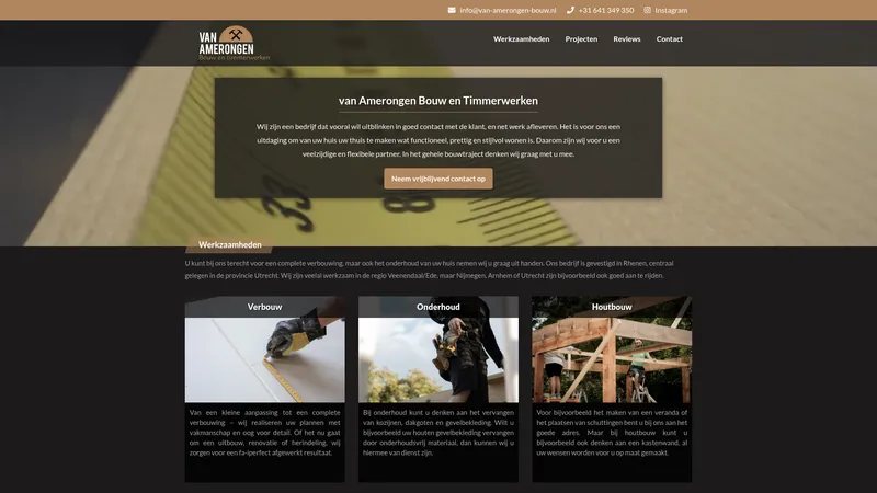 Website van Van Amerongen Bouw & Timmerwerken