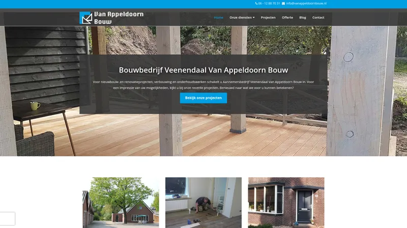 Website van Van Appeldoorn Bouw | Bouwbedrijf Veenendaal