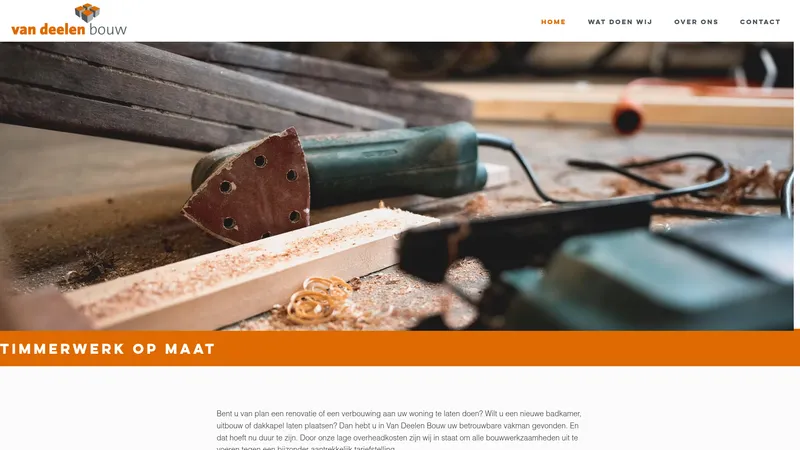 Website van Van Deelen Bouw