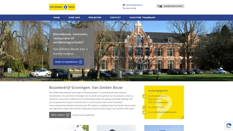 Website van van Delden Bouw