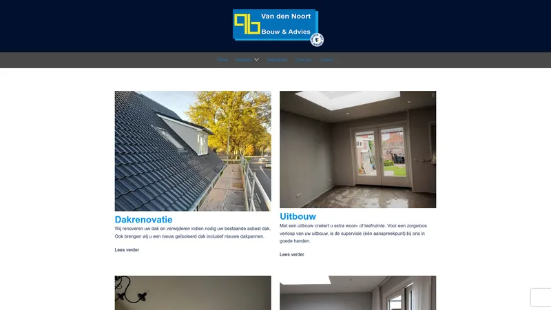 Website van Van den Noort Bouw & Advies