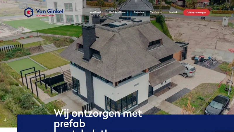 Website van Van Ginkel Houtskeletbouw B.V.