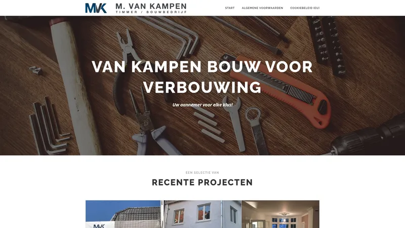 Website van van Kampen Bouw