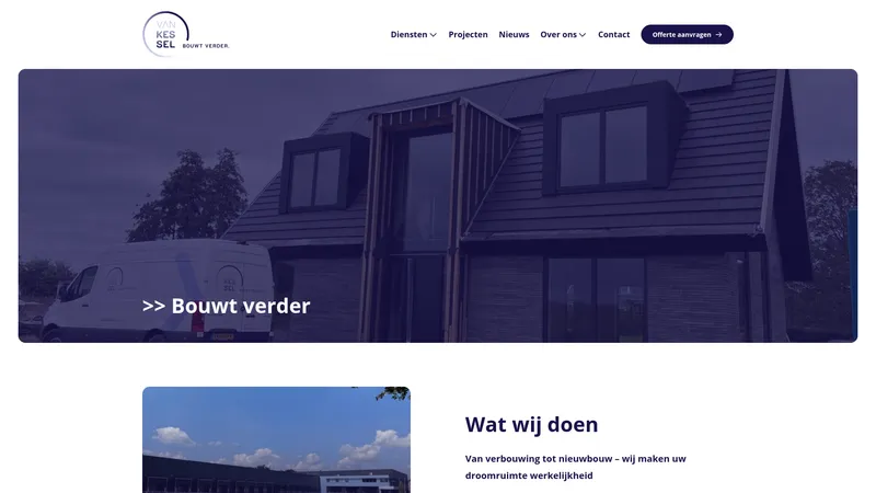 Website van Van Kessel Bouw B.V.