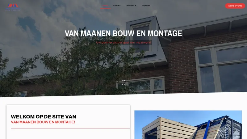 Website van van Maanen Bouw & Montage