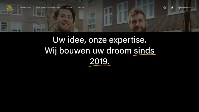 Website van Van Mier Bouw