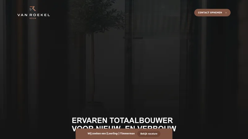 Website van Van Roekel Bouw