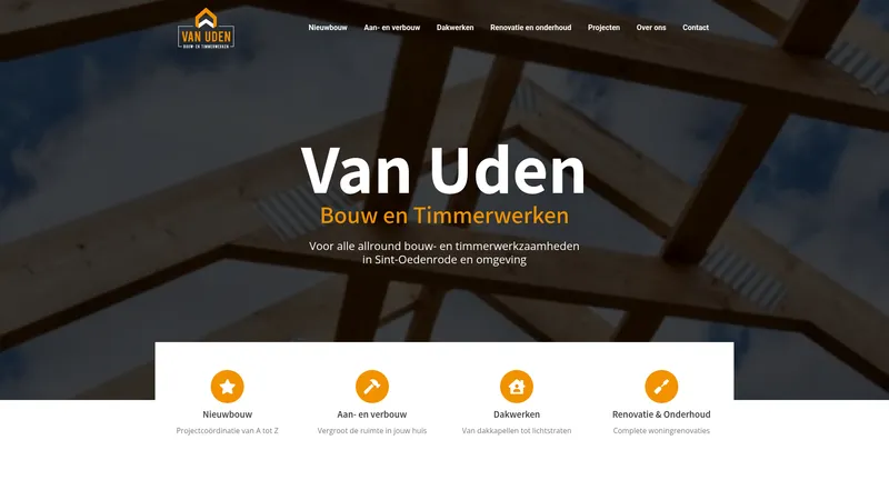 Website van Van Uden Bouw en Timmerwerken