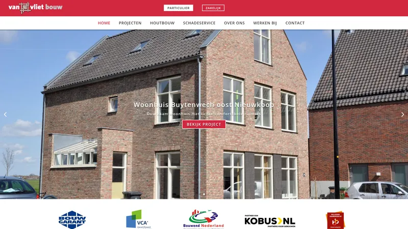 Website van Van Vliet Bouw B.V.