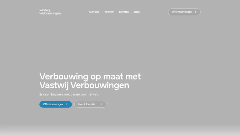 Website van Vastwij verbouwingen en renovatie