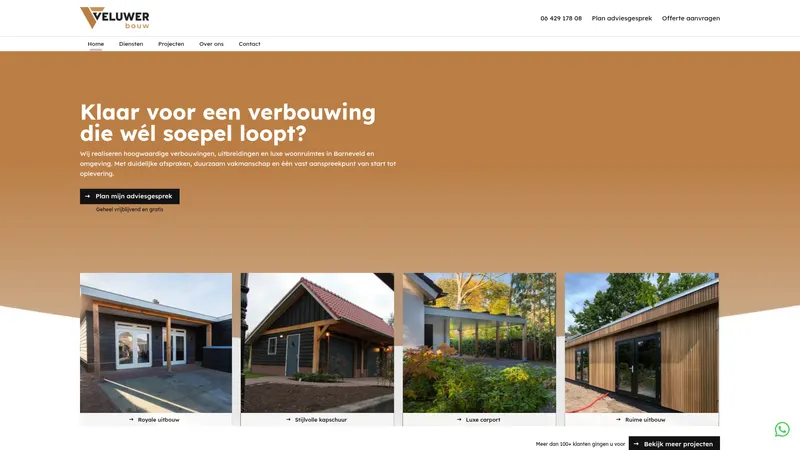 Website van Veluwer Bouw