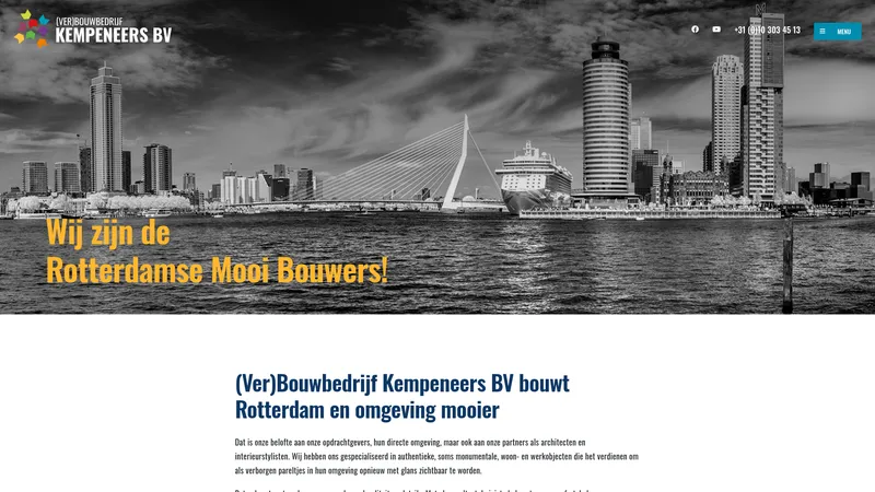 Website van (Ver)bouwbedrijf Kempeneers B.V. - De Rotterdamse Mooi Bouwers