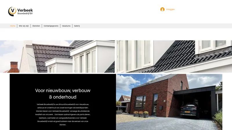 Website van Verbeek Bouwbedrijf