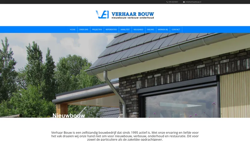 Website van Verhaar Bouw
