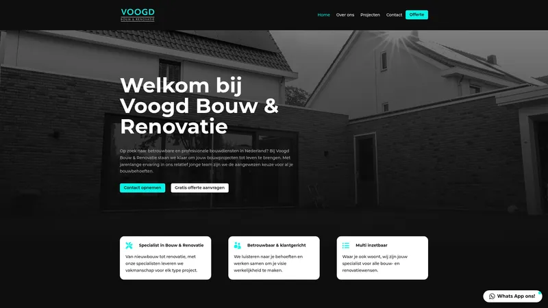 Website van Voogd Bouw