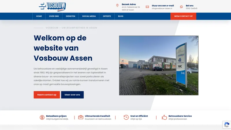Website van Vosbouw Assen