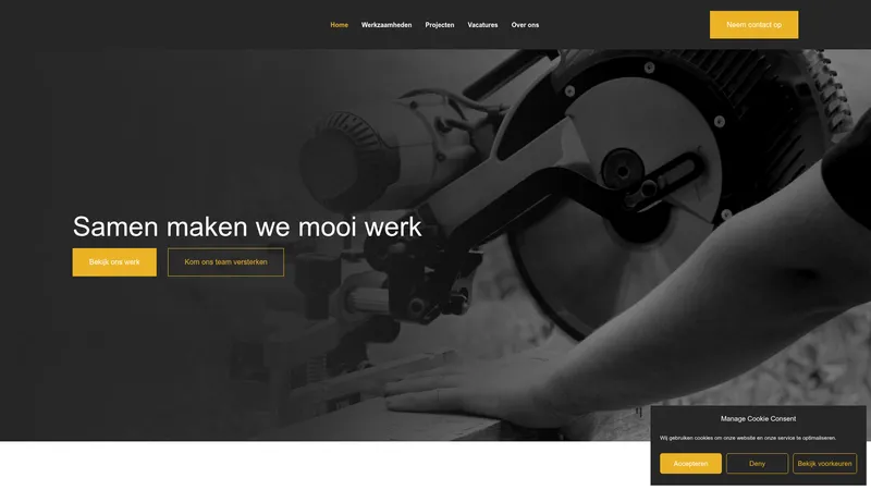 Website van Vossebeld Bouw