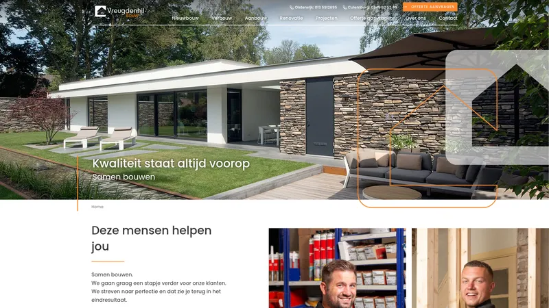 Website van Vreugdenhil Bouw
