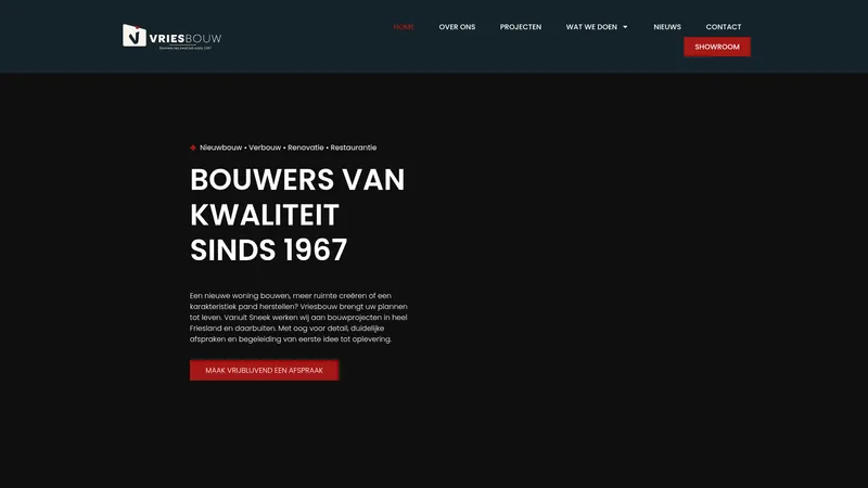 Website van Vriesbouw