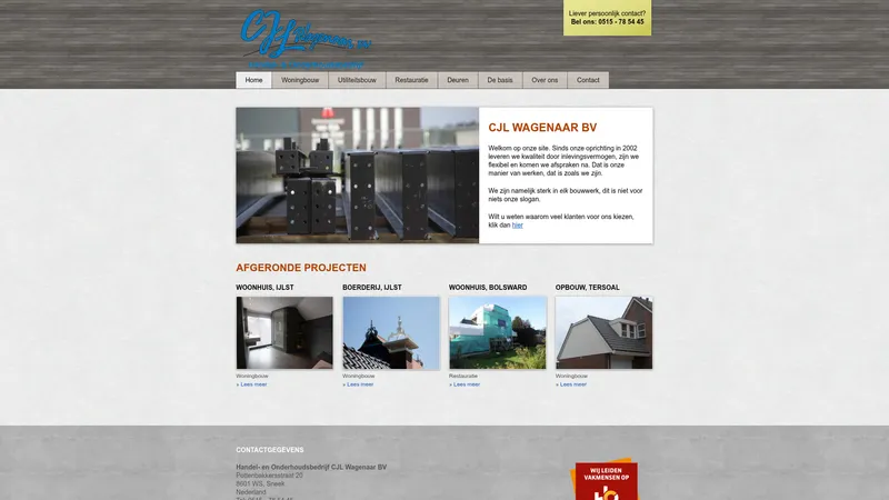 Website van Wagenaar Onderhoudsbedrijf