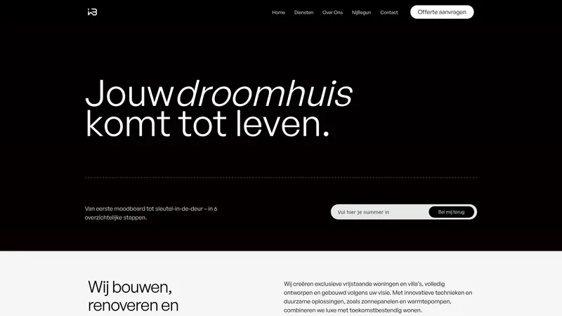 Website van Warkor Bouw