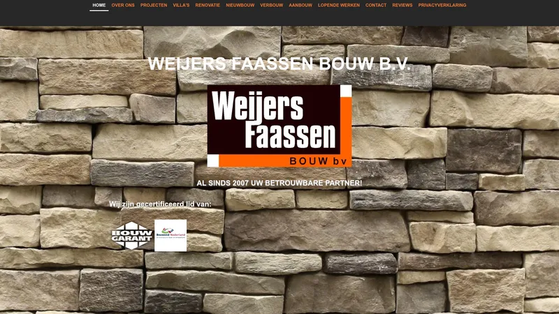 Website van Weijers Faassen Bouw B.V.