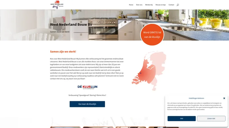 Website van West Nederland Bouw BV