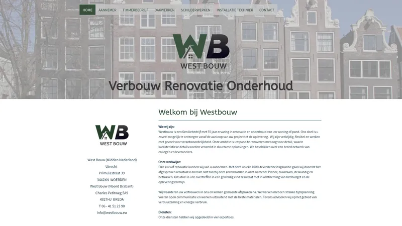 Website van Westbouw