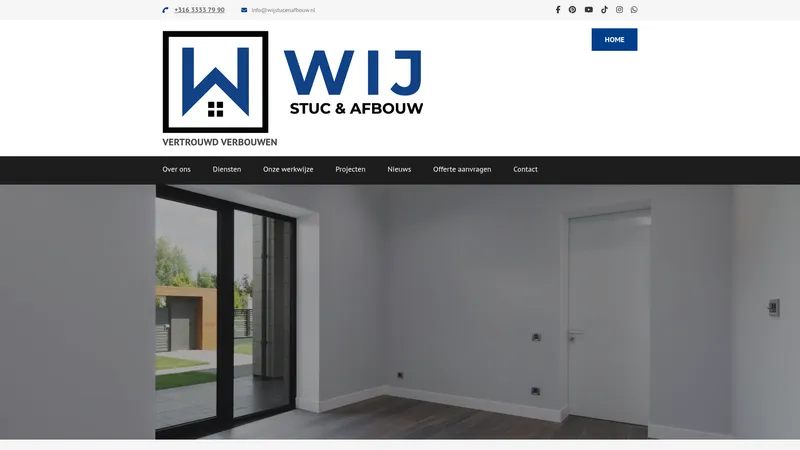 Website van WIJ Stuc & Afbouw