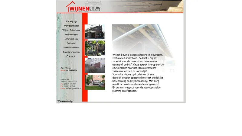 Website van Wijnen Bouw