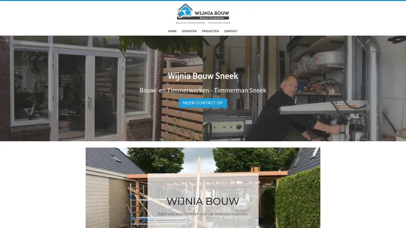 Website van Wijnia Bouw Sneek