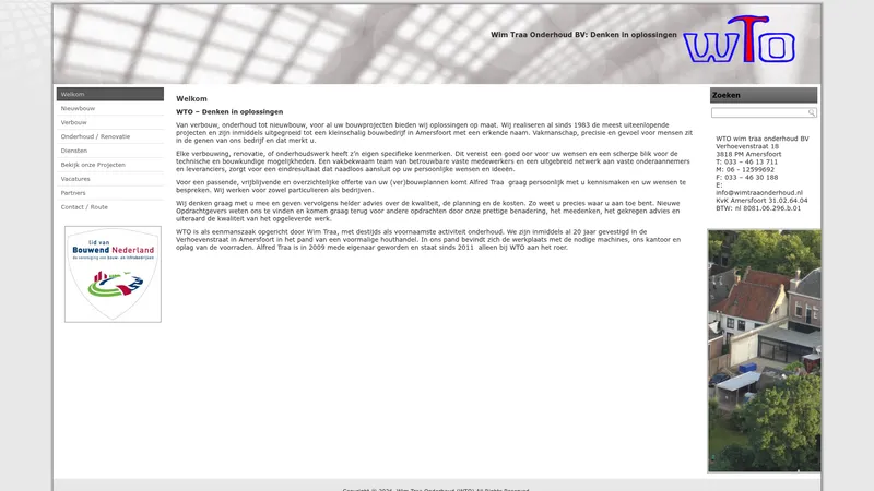 Website van Wim Traa Onderhoud B.V.