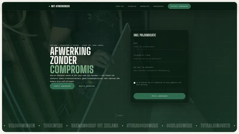 Website van Wit - Afwerkingen