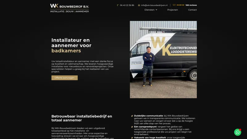 Website van WK-Bouwbedrijven B.V.