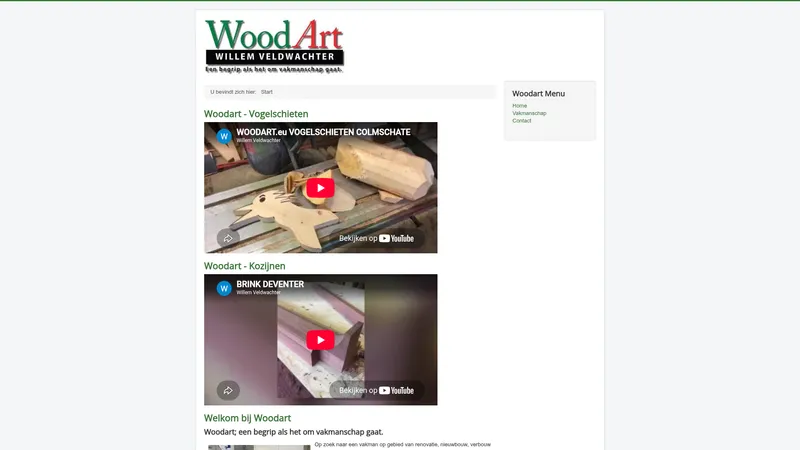 Website van WoodArt Willem Veldwachter