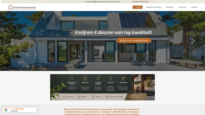 Website van Wouwse Bouwonderneming
