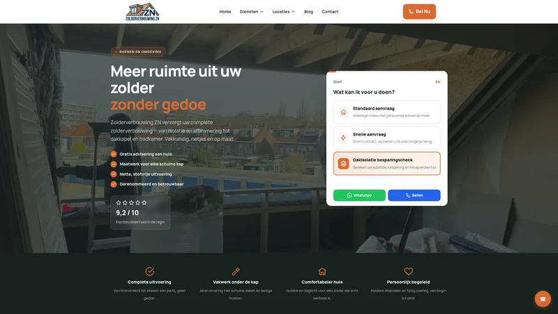 Website van Zolderverbouwing ZN