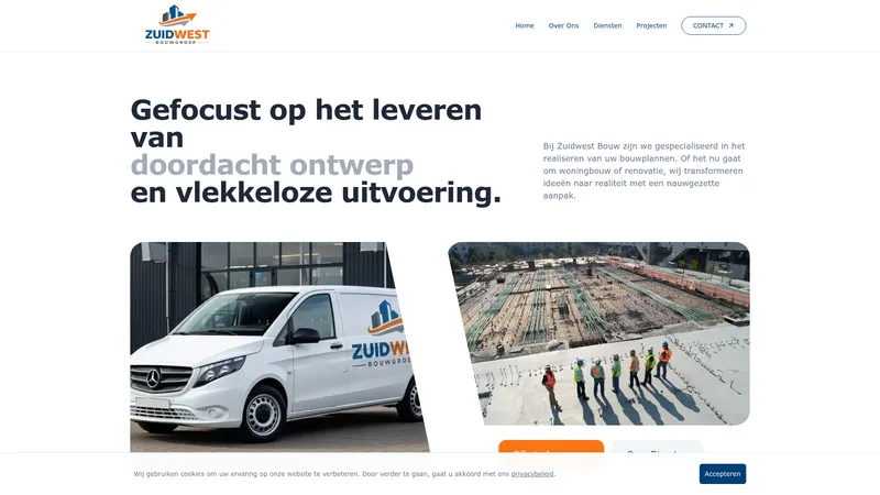 Website van Zuidwestbouw
