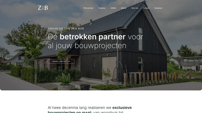 Website van Zwaan en van den Bor